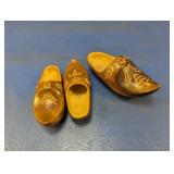 (3) Hand-Carved Wooden Dutch Clogs (Klompen)