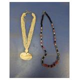 (2)Fashion Beaded Necklace Duo