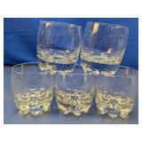 (5) Heavy Base Whiskey Glasses