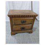 (1) Wooden Two-Drawer Nightstand