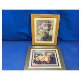(2) Framed Floral Art Prints Wall Dï¿½cor
