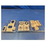 (15) Wood-Mounted Rubber Stamp Sets