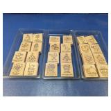 (24) Wooden-Block Rubber Stamps Lot