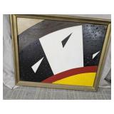 (1) Abstract Geometric Painting in Frame