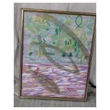 (1) Abstract Mixed Media Painting ï¿½Pisces Partyï¿½