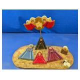 (8) Hand-Painted Wooden Nativity Scene Set