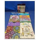 (5) Adult Coloring Books + 60 Gel Pen Set