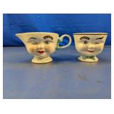 (2) Baileys Winking Face Creamer and Cup Set