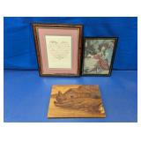 (3) Religious and Rustic Wall Art Pieces