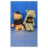 (2) Harley-Davidson Pig and Bulldog Plush Set