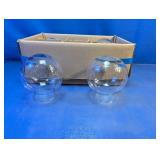 (6) Pedestal Clear Glass Globes