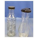 (2) Glass Dressing Bottles with Lids