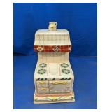 (1) Stove-Shaped Ceramic Lidded Jar