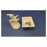 (2) Snowman Figurine and Royal Seasons Bowl Set
