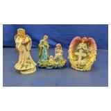 (3) Angel and Nativity Figurines