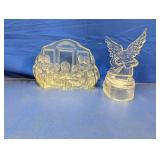 (2) Clear Religious Sculptures Duo