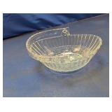 (1) Clear Glass Basket Bowl