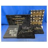 (5) Bebe Motivational Fuzzy Wall Art Lot