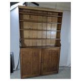 (1) Antique Pine Hutch Cabinet with Open Shelves
