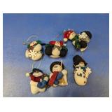 (6) Fabric Snowman Ornaments