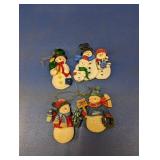 (4) Snowman Christmas Ornaments