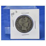 (1) 1911-S Barber Half Dollar  90% Silver