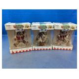 (3) Trevco Teddy Bear Christmas Ornaments