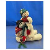 (1) Snowman Family Plush Decor