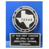 (1) Texas Histerical Committee Novelty Plaque