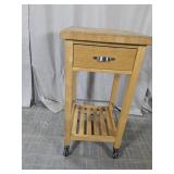 (1) Wooden Utility Cart w/ Drawer and Shelf