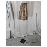 (1) Modern Floor Lamp w/ Woodgrain Shade