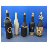 (5) Decorative Painted Bottles