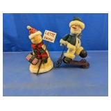 (2) Snowman Christmas Figurines
