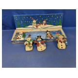 (1) Glitter Snowman Christmas Ornaments Set