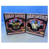 (2) Harley-Davidson Holiday Ornament Figures