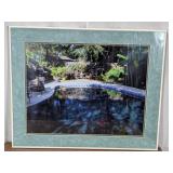 (1) Framed Poolside Garden Photograph