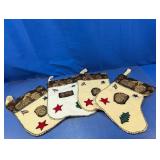(3) Decorative Christmas Stockings