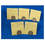(5) U.S. Wheat Back Pennies  Mint Error Coins