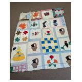 (1) Patchwork Quilt  Signed Applique Blocks