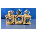 (6) Pyramid "God Bless America" Ornaments