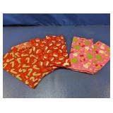 (6) Christmas Fabric Pieces  Holiday Prints