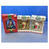 (3) Santa Claus Glass Christmas Ornaments