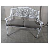 (1) Metal Patio Bench w/ Cushions