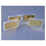 (4) Gold-Tone $100 Replica Bars in Cases