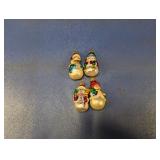 (4) Handpainted Snowman Ornaments