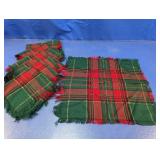 (1) Red Green Plaid Fabric Squares Lot
