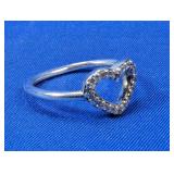 (1) Pandora Sterling Silver & CZ Heart Ring