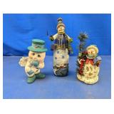 (3) Snowman Figurines Holiday Décor