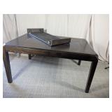 (1) Wooden Table with Grid Inset