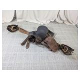 (1) Western Leather Saddle w/ Saddlebags